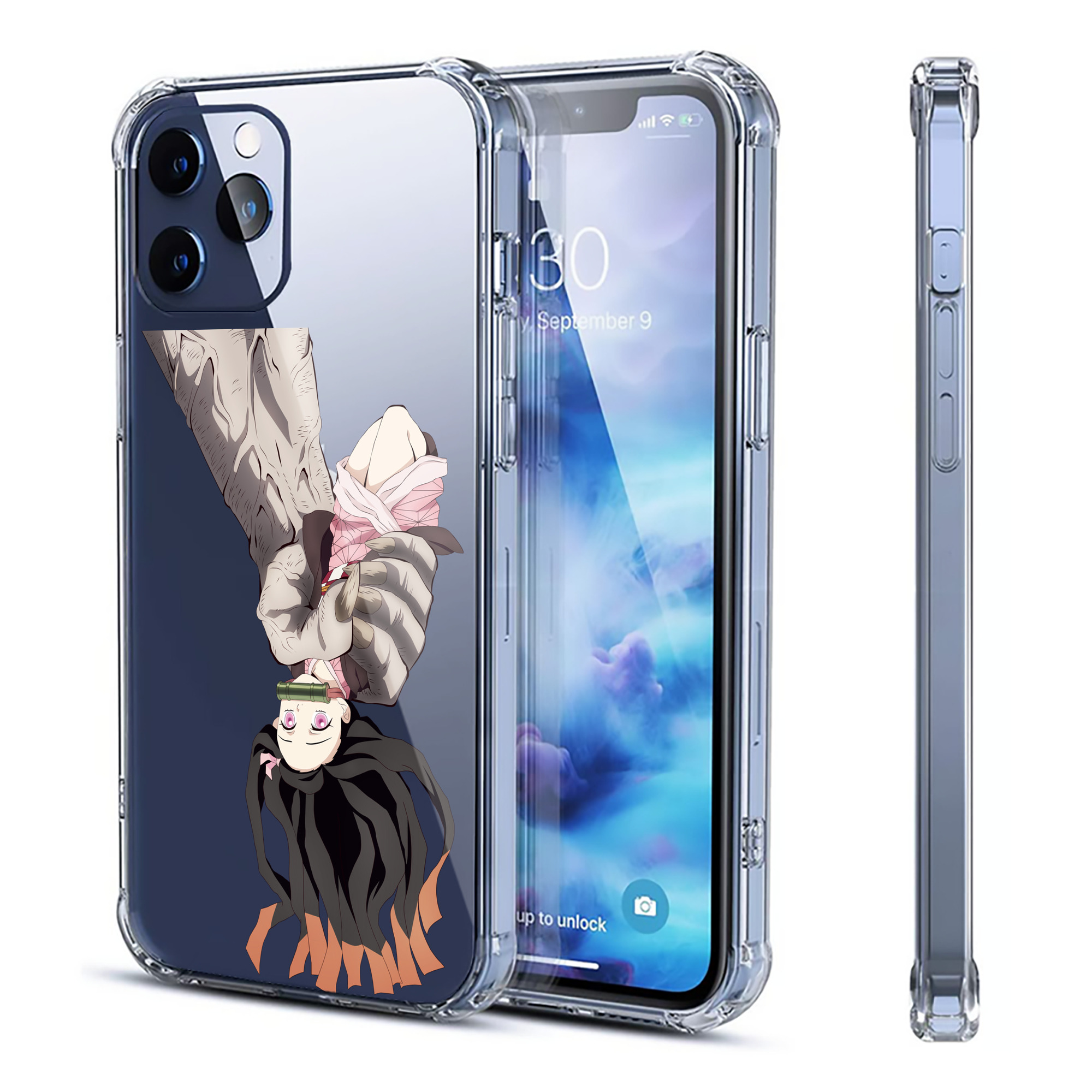 （画像用） 鬼滅の刃（きめつのやいば）竈門 禰󠄀豆子／かまど ねずこ Kamado Nezuko 【iPhone 12シリーズ対応】透明スマホケース（クリアソフトケース）